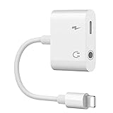 Headphone Jack for iPhone Earphone AUX Audio Splitter Adapter 3.5mm Jack Dongle Earphone Connector Compatible for iPhone 7 Plus/X/XS/XR/8/8 Plus Splitter Music and Charge Support iOS12 Accessory More