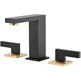 sumerain Widespread 8 inch Bathroom Faucet, Black Bathroom Sink Faucet, 3 Hole Bathroom Faucet