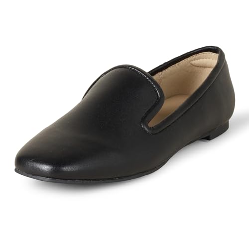 Amazon Essentials Mocassin Souple Minimaliste Femme, Noir Faux Cuir, 37.5 EU