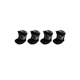Stebcece Waterproof Dog Shoes, Anti-slip Shoes for Small Dog Rain Snow, 1 Set (4 Pcs) (1, Black)