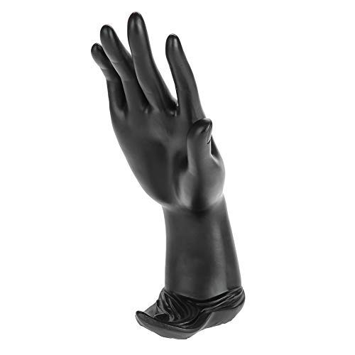 Jewelry Ring Bracelet Display Holder Rack, Resin Matte Mannequin Hand Finger Shape Jewelry Organizer Stand for Jewelry Store Shop Home Decoration(Resin Black)