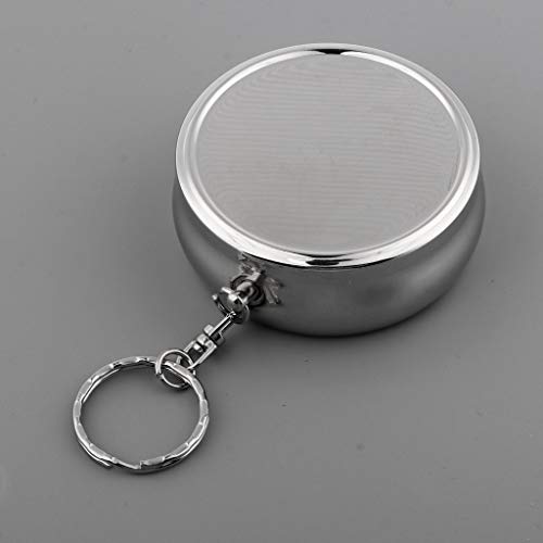 SM SunniMix Portable Pocket Ashtray/Vehicle Cigarette Ashtray, Mini Stainless Steel Ashtray with Key Chain and Inside Mirror - L - Thumbnail 7