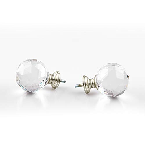 WL.Rocaille Diamond Curtain Rod 3/4 Inch Curtain Rods, Acrylic Finials