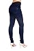 ARCO IRIS Women's High Waist Skinny Elastic Waistband Denim Jeans Navy Junior