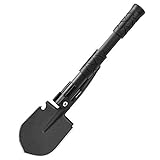 Yeacool Folding Shovel Pickax with Carrying Pouch Portable Tactical Army Spade Military Multitool for Outdoor Off Road Camping Hiking Backpacking Entrenching Digging Gardening Survival Vehicle Tool
