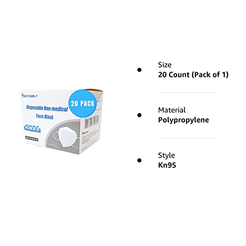 Dr. Family KN95 Face Masks, 20 Units, FSA/HSA Eligible, 5Layer