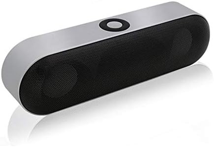Bluetooth Speaker with Built in FM Radio, Aux & Microphone | 24-Hour Playtime Bluetooth Speaker with 10W Dual-Driver Portable Wireless Speakers,Silver