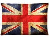 Union Jack Flag Zipper Pillow case Covers Standard Size 20"x30" (twin sides)