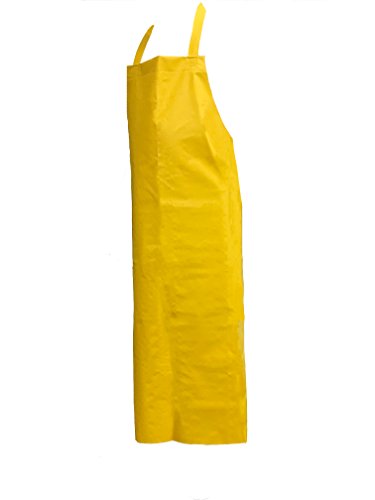 KLEEN HANDLER Waterproof TPU Bib Apron with Adjustable Neck, Yellow, 11.8 Mil