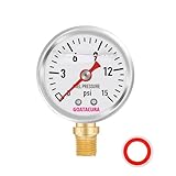 GOATACURA 0-15psi Glycerin Filled Fuel Pressure