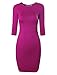 Tom's Ware Women's Classic Slim Fit 3/4 Sleeve Knit Dress