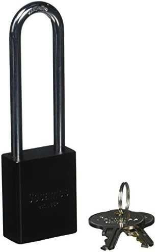 CCL Security Products 90143 KA Aluminum Rekeyable Safety Lock-Out Padlock with1-1/2-Inch Wide Body and 3-Inch Hardened Steel Shackle, 3 Inch, Black