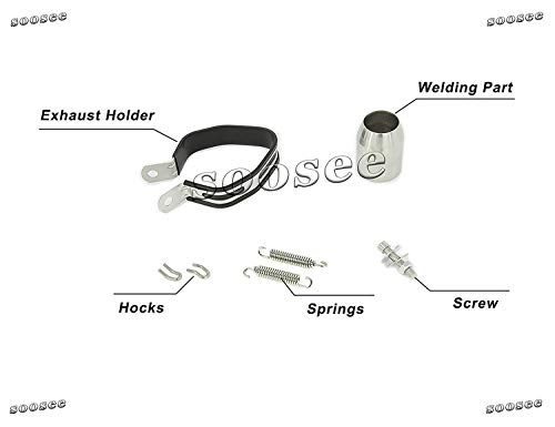 Soosee Universal 51mm Slip-on Modified Motorcycle Exhaust Pipe Muffler (Black) - Thumbnail 5