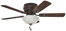 Harbor Breeze Mayfield 44-in Bronze Indoor Flush Mount Ceiling Fan with Light Kit