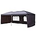 Outsunny Easy Pop Up Canopy Party Tent, Coffee Brown with 4 Removable Sidewalls, 10-Feet x 20-Feet