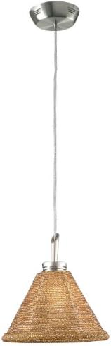 PLC Lighting237 GOLD 1 Light Belmondo Collection Mini Pendant, Satin Nickel finish