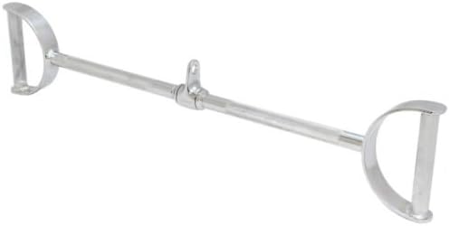 Evinco 24" Draw Bar Cable Attachment Straight Lat Pull Down Bar with Handles Wide Rows