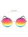 GEELOOK Round Sunglasses for Women Men Classic Oversized Circle Mirrored Hippie Hipster Polarized Sunglasses Metal Frame Multicoloured Lens