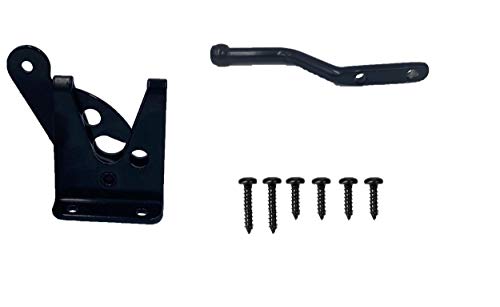 Fpz Self-Locking Gate Latch - Post Mount Automatic Gravity Lever Wood Fence Gate Latches with Fasteners,Black