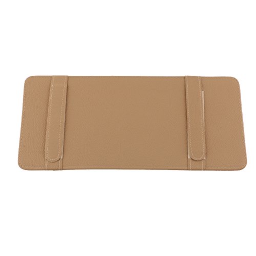 Homyl Premium 3 In 1 CD DVD Pouch Bag Glasses Holder Case with Tissue Box for Car Sunshade Visors 14Inch - beige - Thumbnail 6