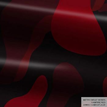 Metro Wrap Series Vampire Red Jumbo Camouflage 5ft x 1ft (5 sq/ft) Vinyl Car Wrap Film
