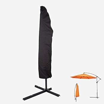 Umbrella Covers Patio Outdoor Offset Cantilever Umbrella Cover With Push Rod Waterproof Market Parasol Covers Zipper