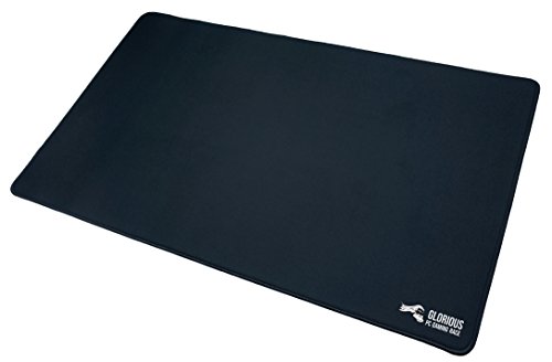 Glorious TCG Playmat - Magic The Gathering(MTG),YuGiOh!,Pokemon | Stitched Edges,Black,Large| 14x24 inches/3mm Thick (G-P)