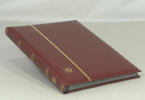 Lighthouse 32 Black Page Leatherette Cover Stamp Stockbook, LSP4/16 Red