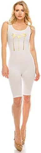 7Wins JJJ Women Catsuit Cotton Lycra Tank Bermuda Short Yoga Bodysuit Jumpsuit