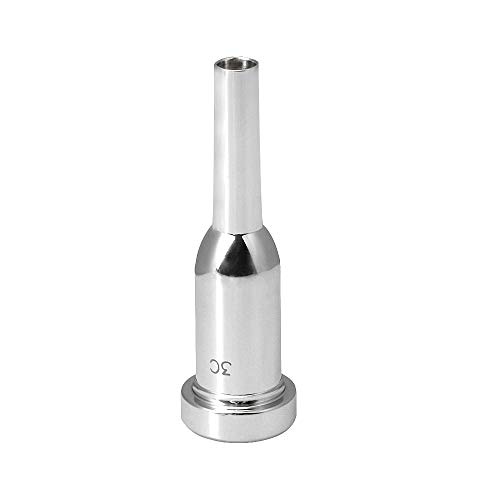 image for Lovermusic Silver Plated Metal Bullet-Shape Trumpet Mouthpiece,3C for 