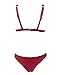 MOOSKINI Women's Strap Bathing Suit 6pcs Swimsuit Top Brazilian Bottom Padding Bikini Set