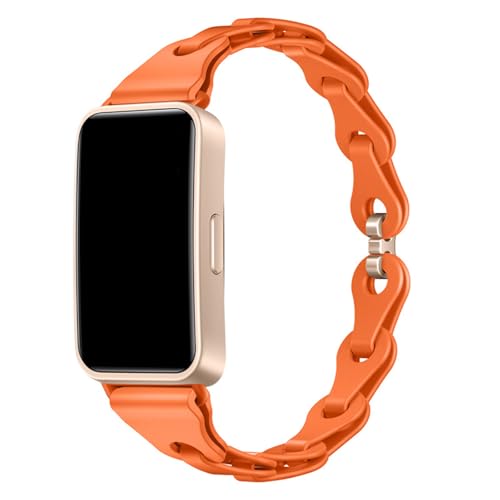 TENYELE Trendy Silicone Watch Straps Decorative Chain Link Designed Breathable Wristband For Band 8/9/10 Bracelets Repair Watch Band