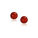 Bling Jewelry Silver Plated Bead Round Dyed Carnelian Gemstone Ball Studs