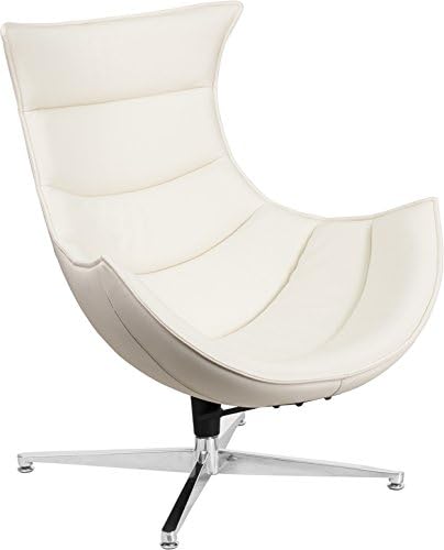 SuperDiscountMall Premium Quality White Leather Cocoon Chair ZB-32-GG