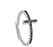 CHOOSE YOUR COLOR Sterling Silver Sideways Cross Ring