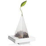 Tea Forte Ceramic Tea Tray for Presenting and Resting Signature Pyramid Tea Infusers, Two Per Box, Orchid White