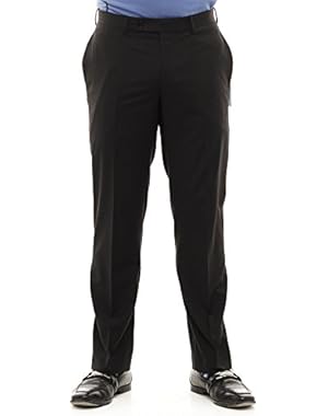 Calvin Klein Black Extreme Slim Fit Dress Pants For Men Classic Flat Front Style Trousers