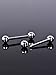 Mudder 4 Pairs Barbell Ring 316L Stainless Steel Cubic Zirconia Tongue Rings Body Piercing, 14 Gauge (Steel Color)