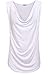 Qearal Summer Tank Tops for Women Cowl Neck Sleeveless Fitted Blouse Shirt (White, S)