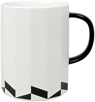 Ziiyan Simple Geometric Designs Ceramic Milk Coffee Mug 16 oz tea cup, Style 3