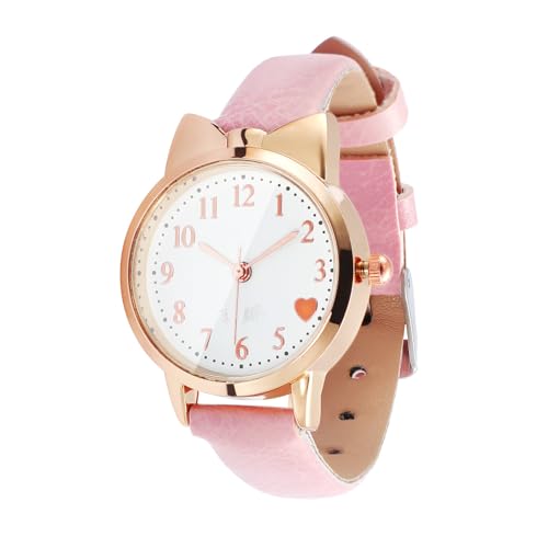 Toyvian Kids Analog Watch, Childrens Wrist Learning Girls Student Watch Leather Strap Watches for Everyday School and Leisure