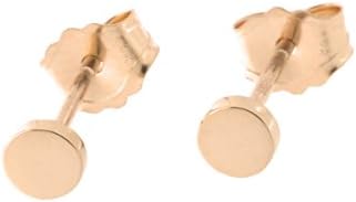 Automic Gold Solid 14k Rose Gold Circle Earrings, Tiny