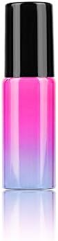 Refillable Gradient Color Essential Oil Roller Bottles, Portable Glass Bottle Travel Cosmetic Liquid Storage Container size 5ml