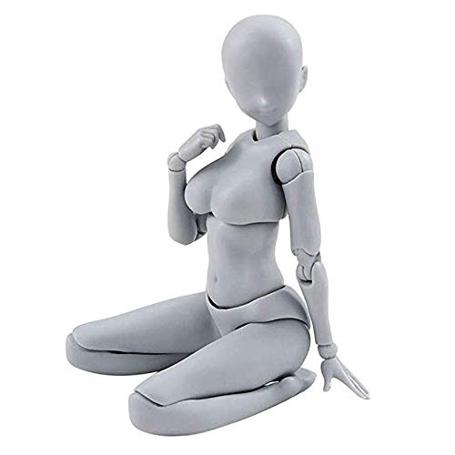 Artists Sketch Movable Limb Action Figure Model,Flexible Body Human Mannequin Kit,Articulated Kids Student Assemble Painting Toy,with Display Base and Pose Parts~About 13-15cm ({type=string, value=A}) - Thumbnail 7