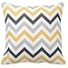 Gray Yellow and Black Chevron Pattern Design Decorative Throw Pillow Case Cover Square 18 X 18 Inch Two Sides