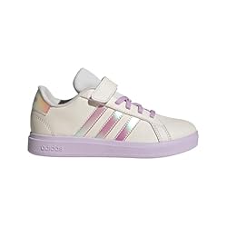 adidas Grand Court 2.0 Elastic Lace Sneaker, Chalk
