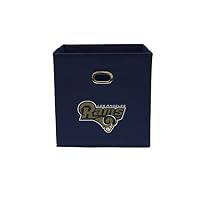 NFL Los Angeles Rams Fabric Storage Bin, 11 x 11-inches, Blue