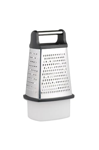 MasterClass Stainless Steel Box Grater with Bowl, 23 cm (9 inches), Black