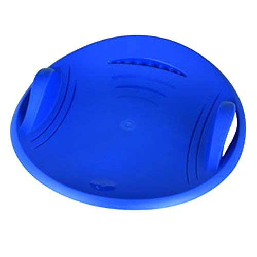 Pannow Round Kids Snow Sled Grass Slippery Saucer Flexible Snow Disc Saucer Sled with Double Handles for Sand, Grass and Snow Downhill