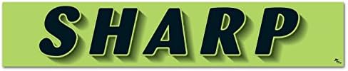 Vinyl Highlights Windshield Slogans Window Stickers (Black Text On Fluorescent Green) (14-1/2" x 2-3/4") (12 per Pack) (Sharp)